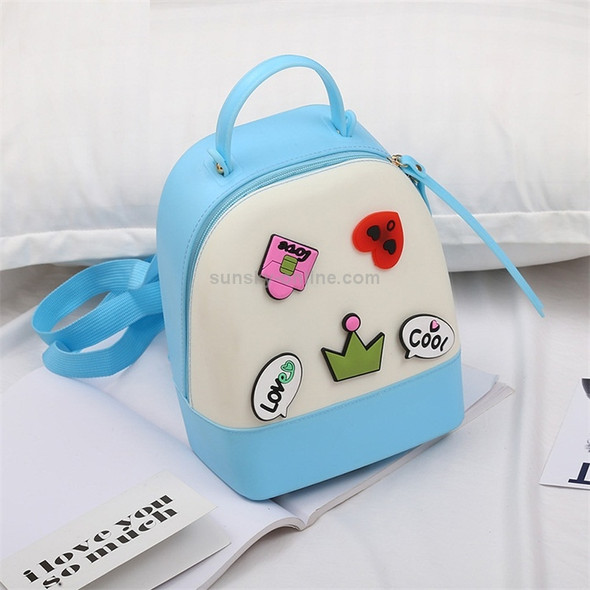 Multi-function Leisure Fashion Silica Gel Double Shoulders Bag Backpack (Blue)