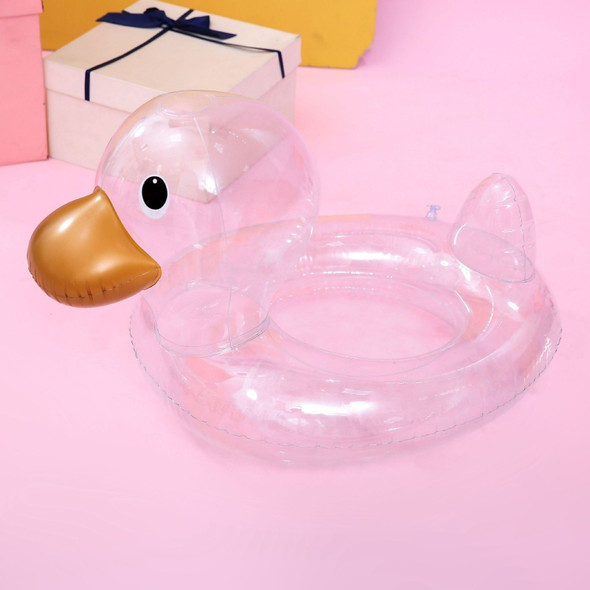 Y-100 Children Transparent Duck Shape Swimming Ring, Size:70 x 44cm