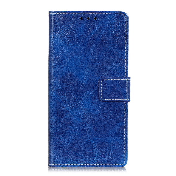 Retro Crazy Horse Texture Horizontal Flip Leather Case for Alcatel 1S, with Holder & Card Slots & Photo Frame & Wallet (Blue)