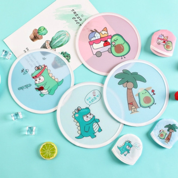 20 PCS Summer Cartoon Holding Small Fan Small Folding Round Fan, Random Style Delivery