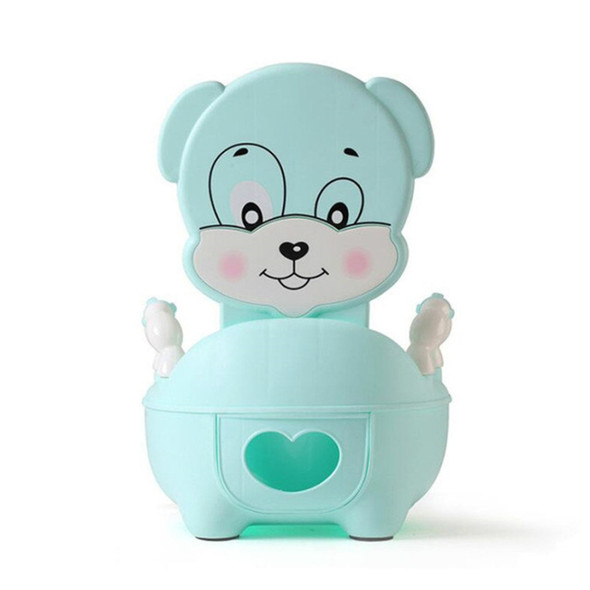 Baby Potty Toilet Bowl Training Seat Portable Urinal Comfortable Backrest Cartoon Cute Toilet(Blue cute dog)