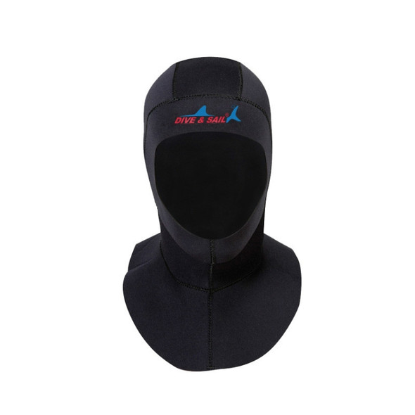 DIVE & SAIL DH-006 3mm Shoulder Warm Diving Cap Surfing Snorkeling Sunscreen Waterproof Diving Headgear, Size: XL(Black)