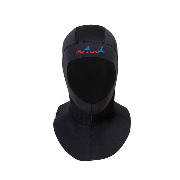 DIVE & SAIL DH-006 3mm Shoulder Warm Diving Cap Surfing Snorkeling Sunscreen Waterproof Diving Headgear, Size: L(Black)
