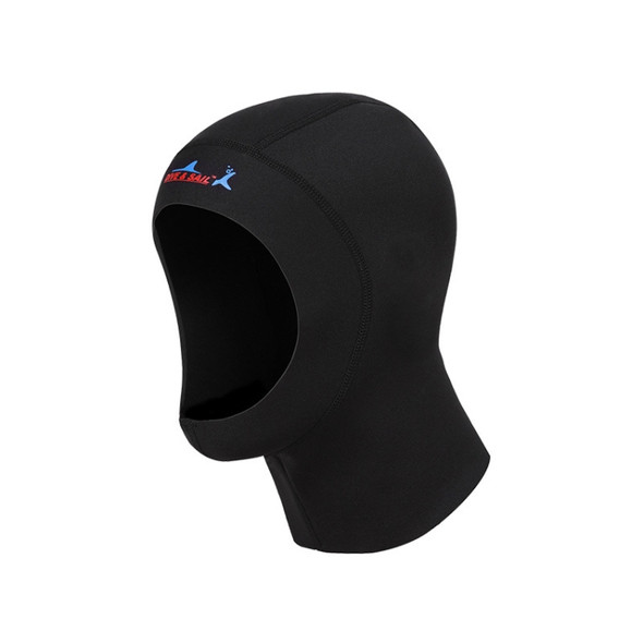 DIVE & SAIL DH-002 1mm Men and Women Swimming Caps Sunscreen Diving Cap Surfing Diving Headgear, Size: M(Black)