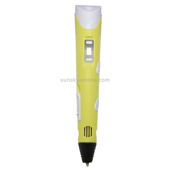 Hand-held 3D Printing Pen, UK Plug (Yellow)