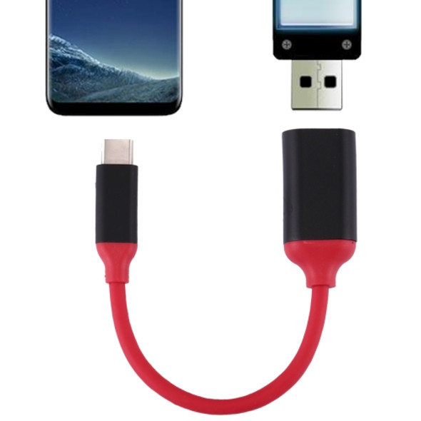 15cm Aluminum Alloy Head USB-C / Type-C 3.1 Male to USB 3.0 Female OTG Converter Adapter Cable, For Galaxy S8 & S8 + / LG G6 / Huawei P10 & P10 Plus / Oneplus 5 / Xiaomi Mi6 & Max 2 /and other Smartphones(Red)