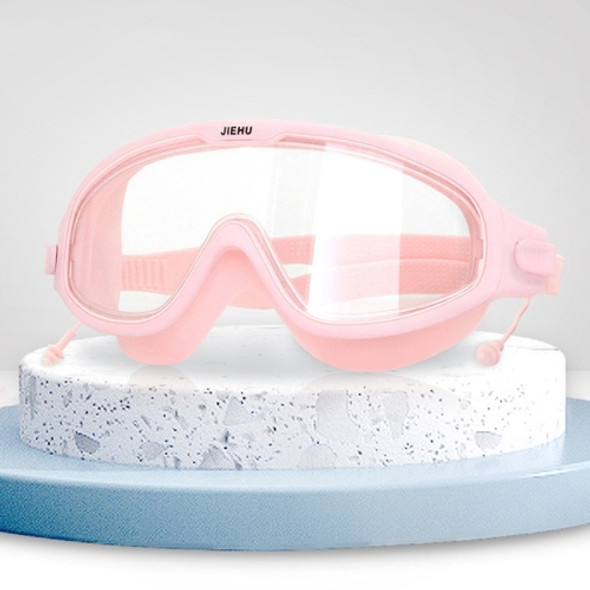JIEHU JH8208DMJS Large Frame Waterproof and Anti-fog High-definition Eye Protection Swimming Goggles(Transparent Pink)