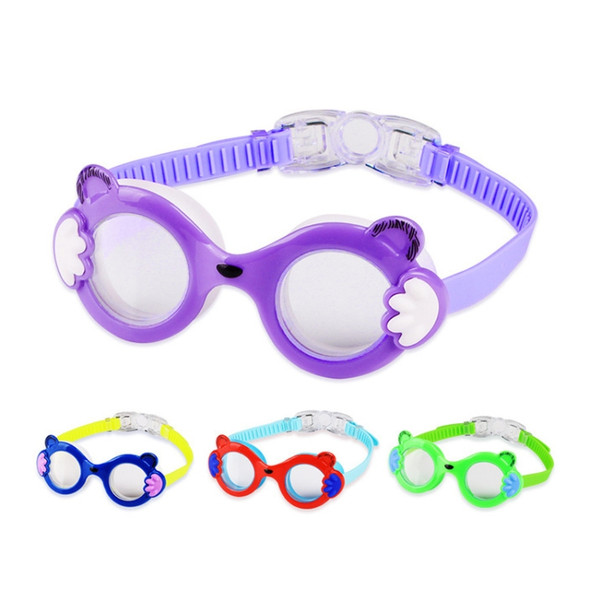 JIEHU JH8560 Children Waterproof and Anti-fog Cartoon Cat Shape Swimming Goggles(Purple)