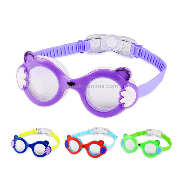 JIEHU JH8560 Children Waterproof and Anti-fog Cartoon Cat Shape Swimming Goggles(Purple)