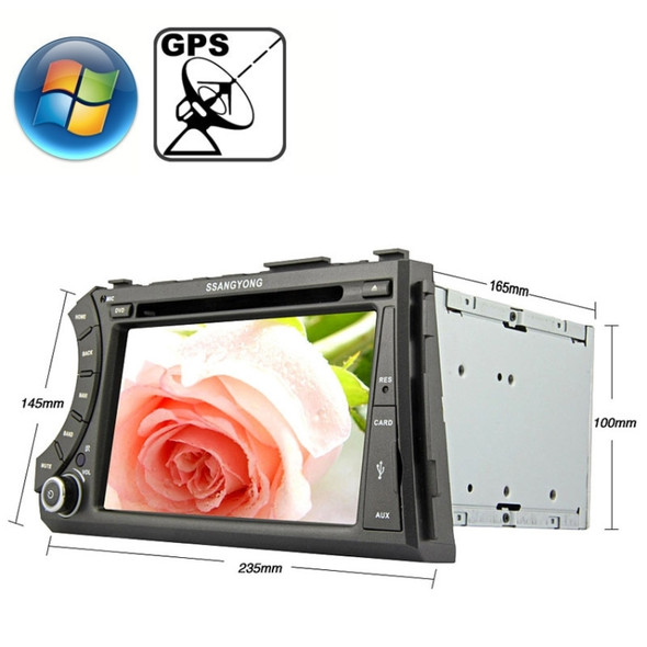 Rungrace 7.0 inch Windows CE 6.0 TFT Screen In-Dash Car DVD Player for Ssangyong Acyton Kyron with Bluetooth / GPS / RDS