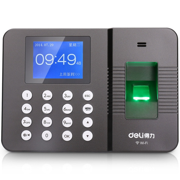 Deli 3960CS Fingerprint Time Attendance Machine Fingerprint Recognition Check-in Machine with 2.4 inch Color Screen, CN Plug