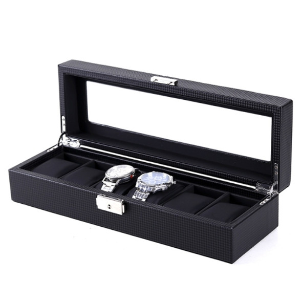 Woven Pattern PU Leather Watch Box Jewelry Storage Display Box, Colour: 6 Bits