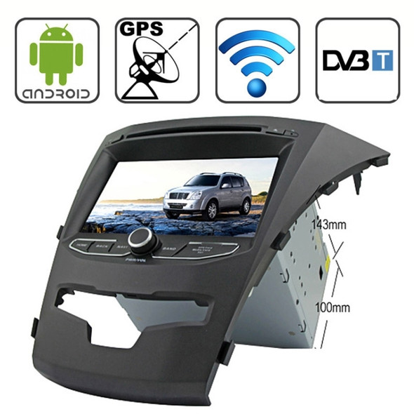 Rungrace 7.0 Android 4.2 Multi-Touch Capacitive Screen In-Dash Car DVD Player for Ssangyong Korando with WiFi / GPS / RDS / IPOD / Bluetooth / DVB-T