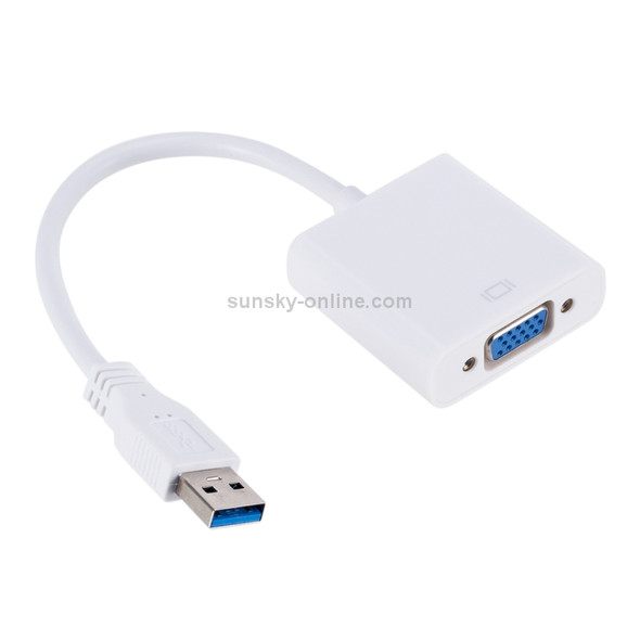 External Graphics Card Converter Cable USB3.0 to VGA, Resolution: 1080P(White)