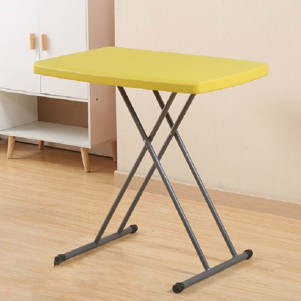 Simple Plastic Folding Table for Lifting Portable Desk, Size:76x50cm, Height:Adjustable within 75cm(Yellow)