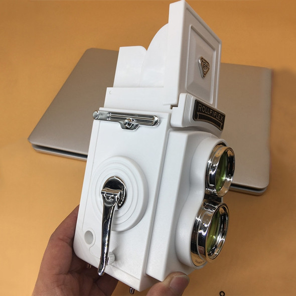 Double Reflex Camera Model Retro Camera Props Decorations Handheld Camera Model(White (Original))