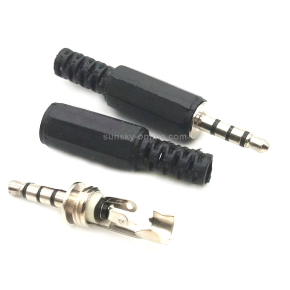 30 PCS Headphone Plug 3.5mm Four Pole Audio Head DIY Welding Head