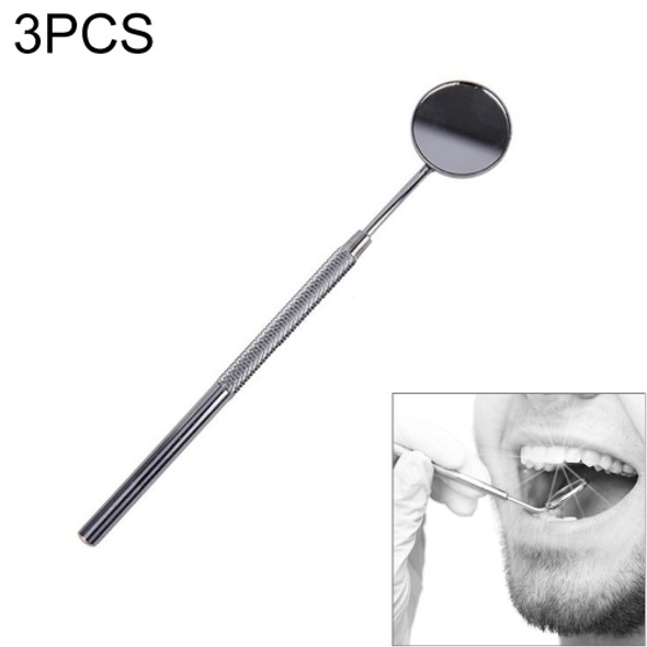 3 PCS Dental Mirror Stainless Steel Dental Mirror Teeth Inspection Tool