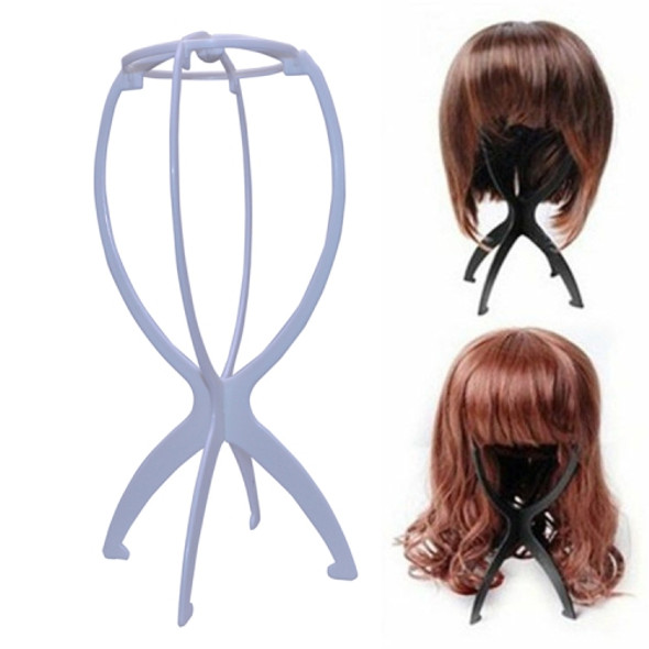Adjustable Plastic Wig Stand Portable Folding Mannequin Head Stand(White)