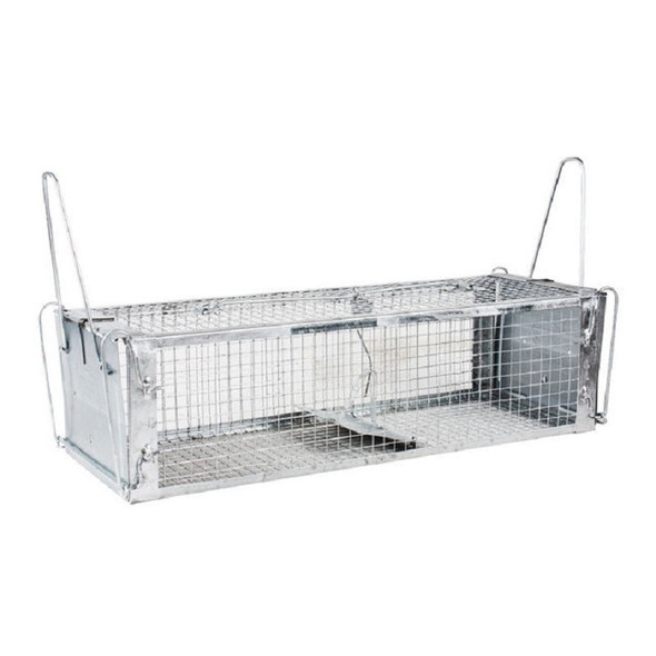 Household Mouse Cage Mousetrap with Double Door(Silver)