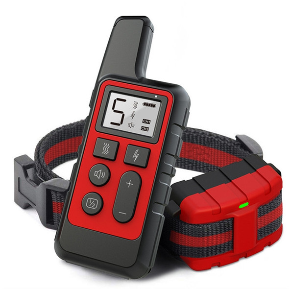 500m Dog Training Bark Stopper Remote Control Electric Shock Waterproof Electronic Collar(Red)