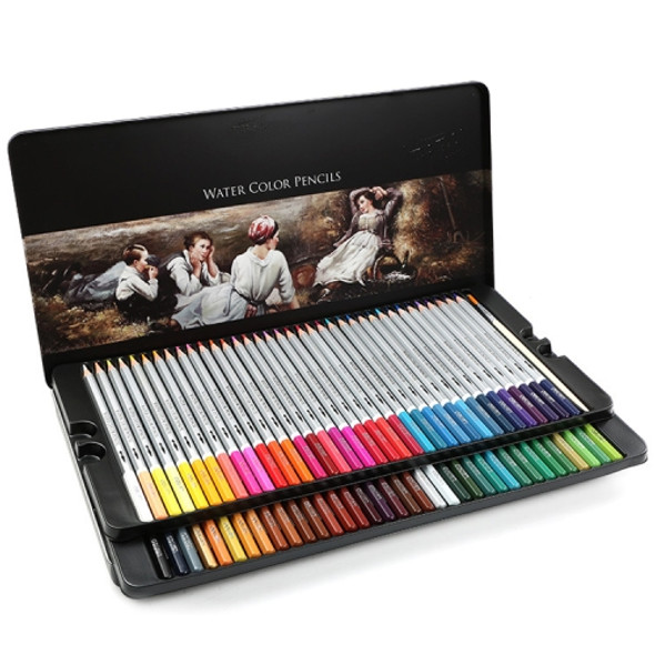 Deli Water-Soluble Colored Pencils 24 Colors 36 Colors 48 Colors 72 Color Pens Coloring Painting Pens, Lead color: 72 Colors (Iron Box)