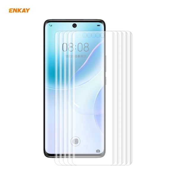 For Huawei Nova 8 5 PCS ENKAY Hat-Prince 3D Full Screen PET Curved Hot Bending HD Screen Protector Soft Film Support Fingerprint Unlock