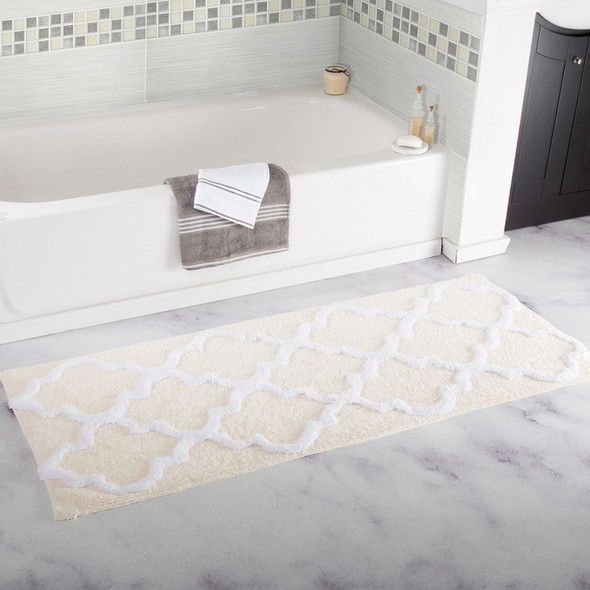 Microfiber Washable Mat Non-Slip Bath Carpets for Bathroom, Size:45x120cm(Beige)