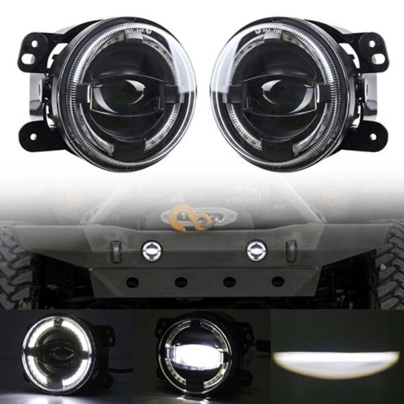 2 PCS 4 inch Car LED Angel Eyes Spotlight Modified Fog Lights for Jeep Wrangler / Dodge / Chrysler PT Cruiser