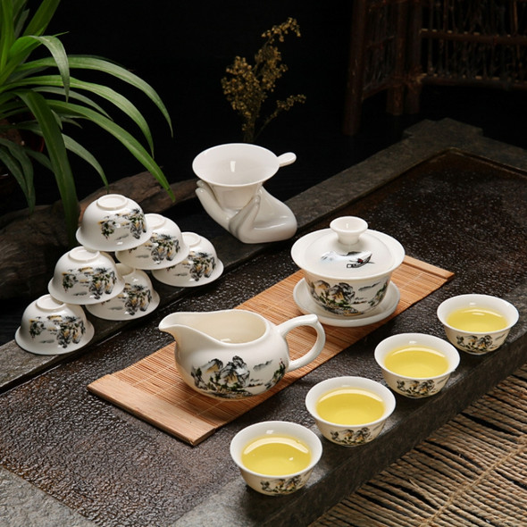 Ceramics Kung Fu Teaware Teapot Teacup Set(Beautiful Landscapes)