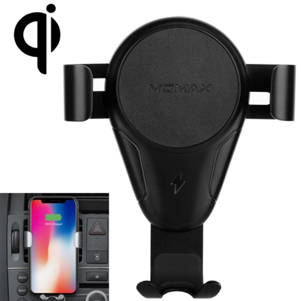 Momax Car Air Outlet Gravity Bracket Qi Standard Wireless Charger(Black)