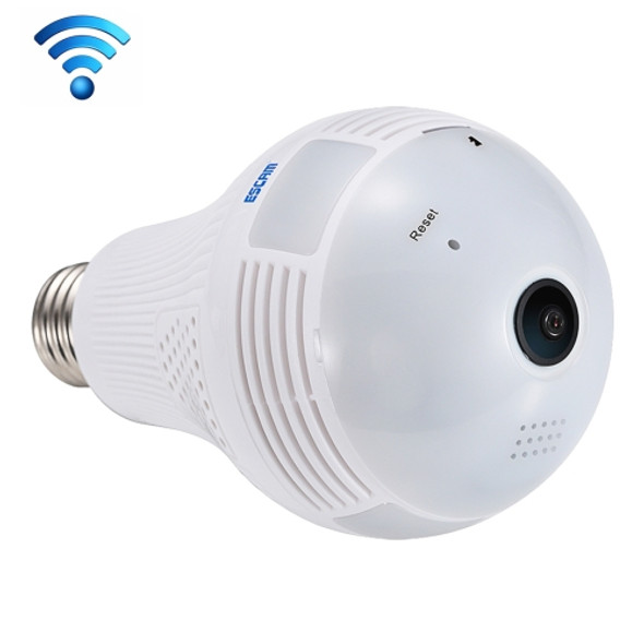 ESCAM QP136 Light Bulb 360 Degrees VR Panoramic 1.3MP WiFi Camera, Support Motion Detection, Alarm Messages, Alarm Recording, Screenshot and Push APP Function