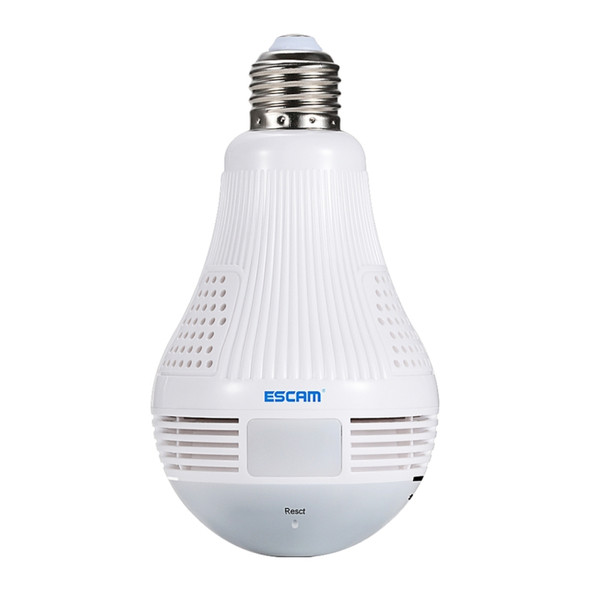 ESCAM QP136 Light Bulb 360 Degrees VR Panoramic 1.3MP WiFi Camera, Support Motion Detection, Alarm Messages, Alarm Recording, Screenshot and Push APP Function