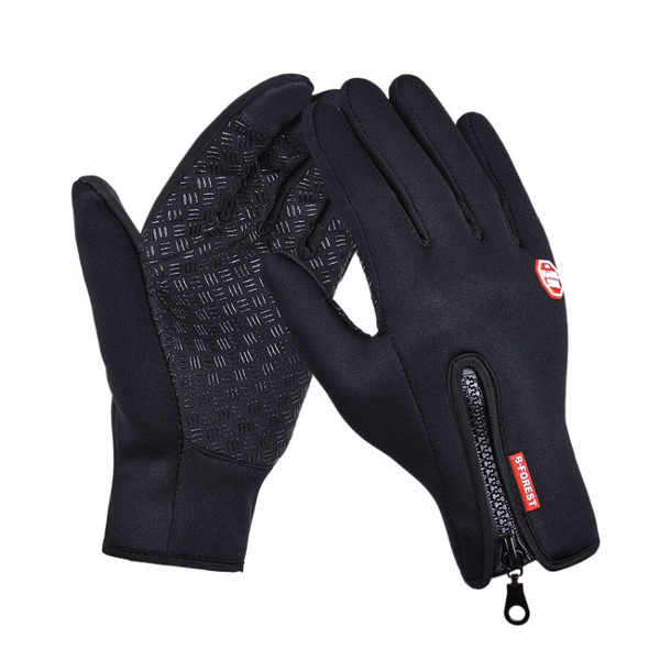 Outdoor Sports Hiking Winter Leather Soft Warm Bike Gloves For Men Women, Size:XL (Blue)