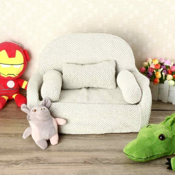 Newborn Baby Sofa Chair Photography Prop Photo Posing Chair+Pillow Set Mini Sofa Studio Shoot Backdrop Model Decor(Light Grey)