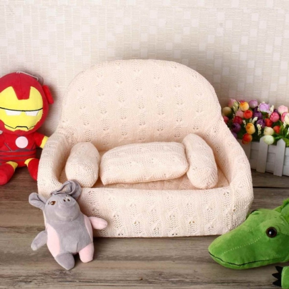 Newborn Baby Sofa Chair Photography Prop Photo Posing Chair+Pillow Set Mini Sofa Studio Shoot Backdrop Model Decor(Incarnadine)