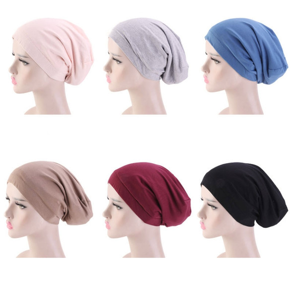 3 PCS TJM-423 Cotton Skullcap Double-Layer Chemotherapy Hat Confinement Hat Turban(Wine Red)