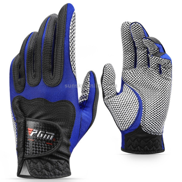 PGM Golf Microfiber Single Non-slip Left Hand Gloves for Men (Color:Black Blue Size:M)