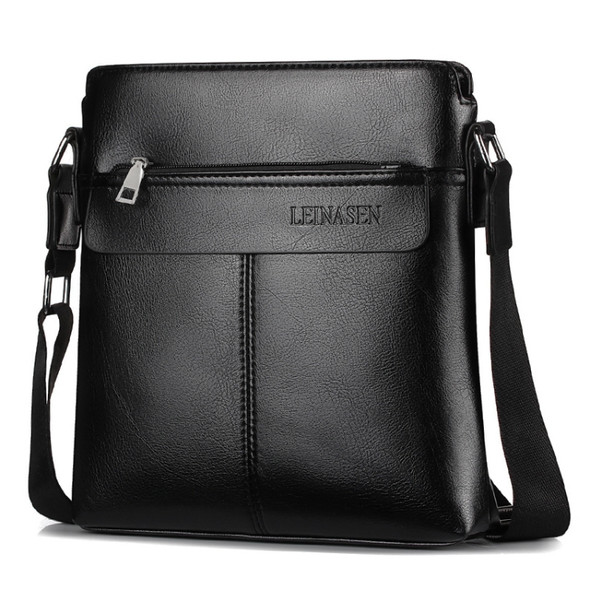 WEIXIER 18071 Men Business Leisure Style PU Leather Single Shoulder Bag (Black)