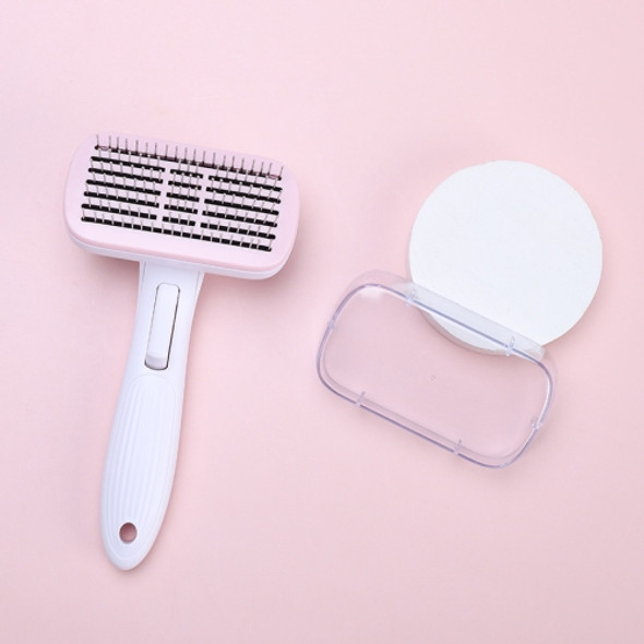 Pet Hair Removal Comb Open Knot Remove Floating Hair Steel Needle Comb(Pink)