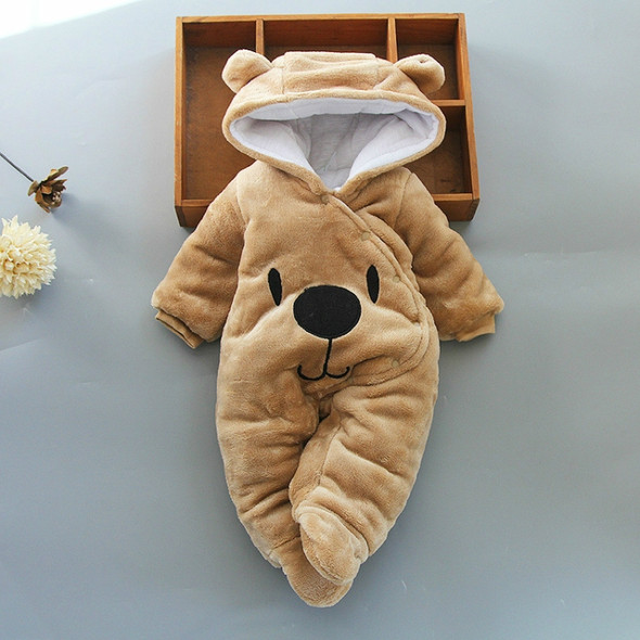 Bear Shape Winter Thick Cotton Cartoon Soft Baby Siamese Clothes, Height:66cm(Brown)