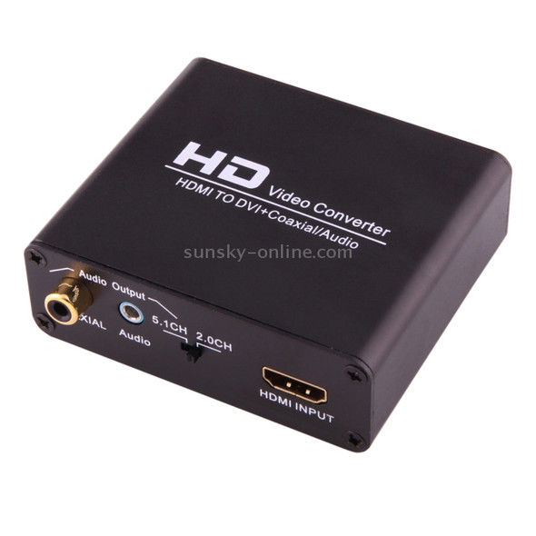 NEWKENG X5 HDMI to DVI with Audio 3.5mm Coaxial Output Video Converter