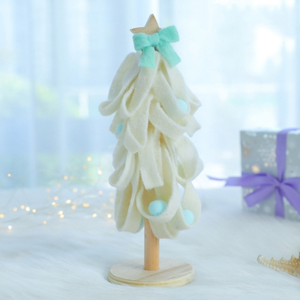 Wool Felt Christmas Tree Desktop Christmas Decoration Photo Props(White)