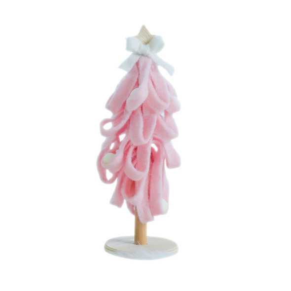 Wool Felt Christmas Tree Desktop Christmas Decoration Photo Props(Pink )