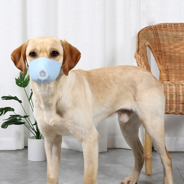 3 PCS Dog Dust And Haze Respirator Mask Pet Protective Mouth Cover, Specification:M(Light Blue)