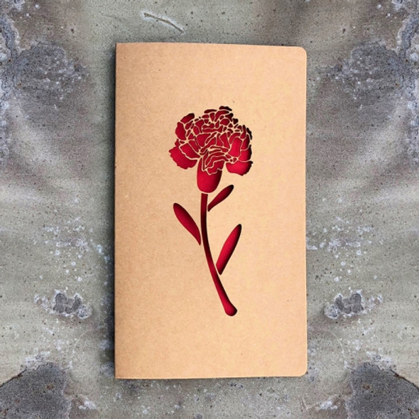 10 PCS Retro Kraft Paper Hollowed Love Greeting Card Valentine Day Message Card(Carnation)