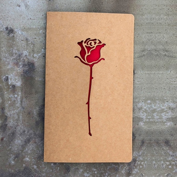 10 PCS Retro Kraft Paper Hollowed Love Greeting Card Valentine Day Message Card(Rose)
