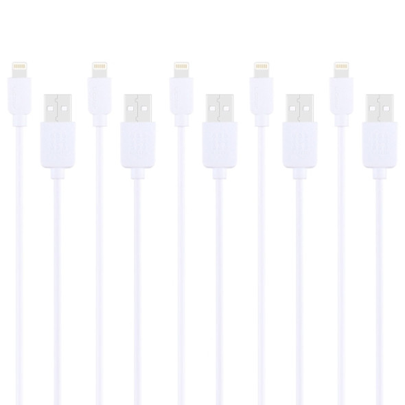 5 PCS HAWEEL 1m High Speed 8 pin to USB Sync and Charging Cable Kit, For iPhone 11 / iPhone XR / iPhone XS MAX / iPhone X & XS / iPhone 8 & 8 Plus / iPhone 7 & 7 Plus / iPhone 6 & 6s & 6 Plus & 6s Plus / iPad(White)