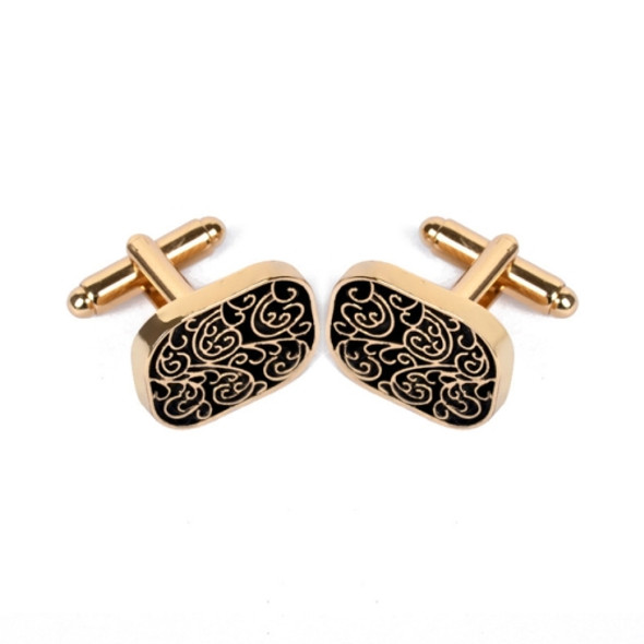 High-end men shirts Cufflinks collocation accessoriesgifts classic Mens Fashion Design carving(Gold)