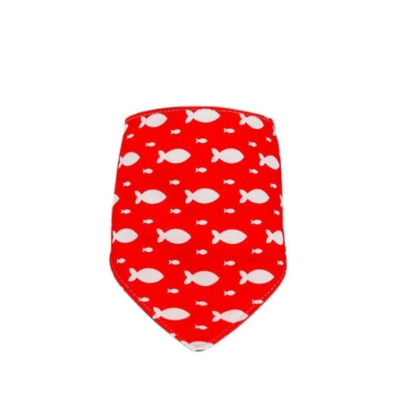Red Bottom Fish Pet Scarf Three-layer Thickened Waterproof Saliva Towel, Size: L